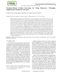 Structure-Based Virtual Screening for Drug Discovery: Principles, Applications and Recent Advances