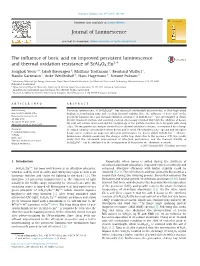 The Influence of Boric Acid on Improved Persistent Luminescence