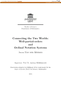 Well-Partial-Orders and Ordinal Notation Systems