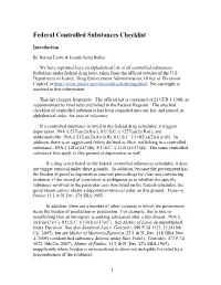 Federal Controlled Substances Checklist