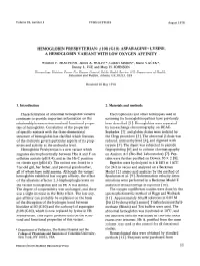 Fi 108 (Gl 0) ASPARAGINE-+ LYSINE. a HEMOGLOBIN VARIANT with LOW OXYGEN AFFINITY