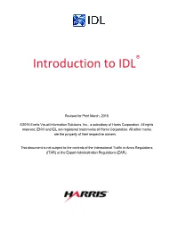 Introduction to IDL®