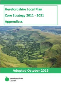 Local Plan Core Strategy Appendices