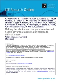Making Fair Choices on the Path to Universal Health Coverage: Applying Principles to Difficult Cases Article (Accepted Version) (Refereed)