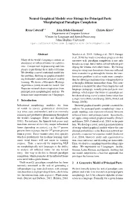 Neural Graphical Models Over Strings for Principal Parts Morphological Paradigm Completion