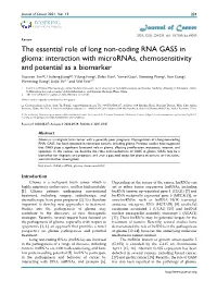 The Essential Role of Long Non-Coding RNA GAS5 in Glioma