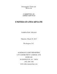 Wilson SASC Nomination Hearing Transcript
