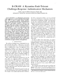 B-CRAM: a Byzantine-Fault-Tolerant Challenge-Response