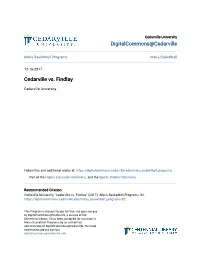 Cedarville Vs. Findlay