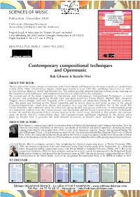 Contemporary Compositional Techniques and Openmusic Bob Gilmore & Rozalie Hirs