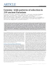 Genome-Wide Patterns of Selection in 230 Ancient Eurasians