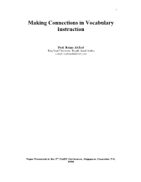 Making Connections in Vocabulary Instruction