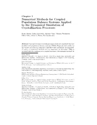 Numerical Methods for Coupled Population Balance Systems Applied to the Dynamical Simulation of Crystallization Processes