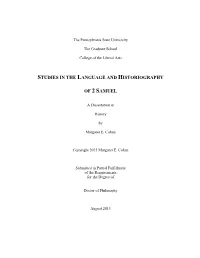 Studies in the Language and Historiography of 2 Samuel