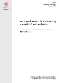 An Optimal Solution for Implementing a Specific 3D Web Application