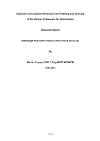 Hydraulic Calculations Relating to the Flooding and Draining of The