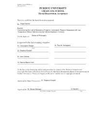 PURDUE UNIVERSITY GRADUATE SCHOOL Thesis/Dissertation Acceptance