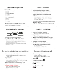 The Deadlock Problem