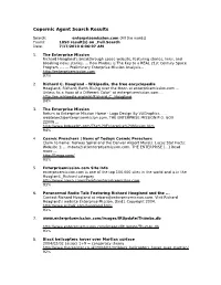 Copernic Agent Search Results