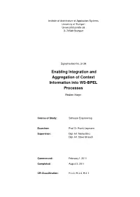Enabling Integration and Aggregation of Context Information Into WS-BPEL Processes