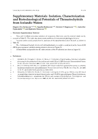 Isolation, Characterization and Biotechnological Potentials of Thraustochytrids from Icelandic Waters