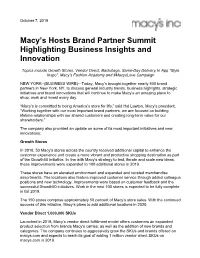 Macy's Hosts Brand Partner Summit Highlighting Business Insights And