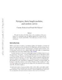 Syzygies, Finite Length Modules, and Random Curves