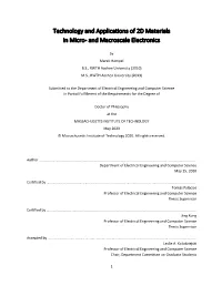 Technology and Applications of 2D Materials in Micro- and Macroscale Electronics