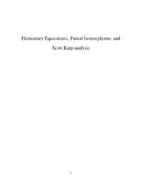 Elementary Equivalence, Partial Isomorphisms, and Scott-Karp Analysis