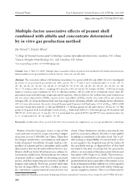 Multiple-Factor Associative Effects of Peanut Shell Combined with Alfalfa and Concentrate Determined by in Vitro Gas Production Method