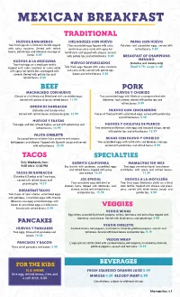 NASA Breakfast MENU