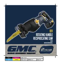 Rotating Handle Reciprocating Saw Dc18v Instruction Manual