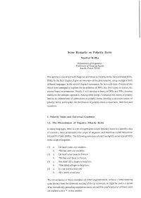 Some Remarks on Polarity Items