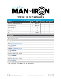 Week 19 Workouts