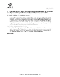 A Laboratory-Based Course in Systems Engineering Focusing on the Design of a High-Speed Mag-Lev Pod for the Spacex Hyperloop Competition