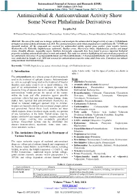 Antimicrobial & Anticonvulsant Activity Show Some Newer Phthalimide