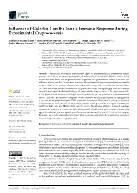 Influence of Galectin-3 on the Innate Immune Response During