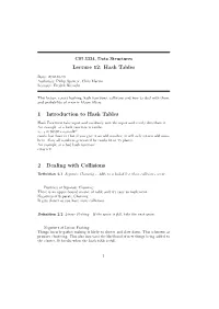 Lecture 12: Hash Tables