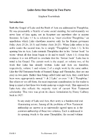 Luke-Acts: One Story in Two Parts