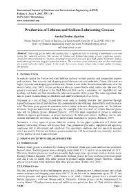Production of Lithium and Sodium Lubricating Greases