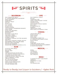 Spirits List 2021
