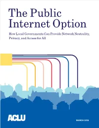 The Public Internet Option: How Local Governments Can Provide Network