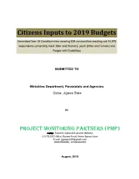 2019 Citizens Budget Inputs