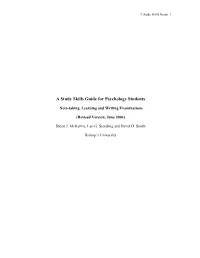A Study Skills Guide for Psychology Students