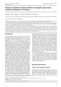 Analysis of Regulation of Pentose Utilisation in Aspergillus Niger Reveals Evolutionary Adaptations in Eurotiales