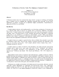 Civilizations As Networks: Trade, War, Diplomacy, Command-Control