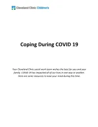 Coping During COVID 19
