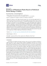 Database of Himalayan Plants Based on Published Floras During a Century