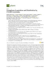 Germplasm Acquisition and Distribution by CGIAR Genebanks