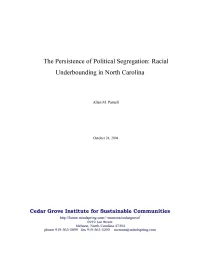 Racial Under Bounding in North Carolina